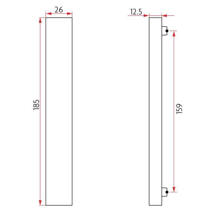 Sabre Narrow Plate Concealed Fix, Plate Only | Sabre Architectural